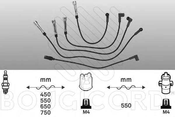 7248 BOUGICORD Высоковольтные провода (комплект проводов зажигания) (фото 1)