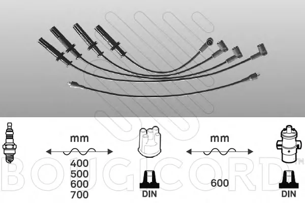 7274 BOUGICORD Высоковольтные провода (комплект проводов зажигания) (фото 1)
