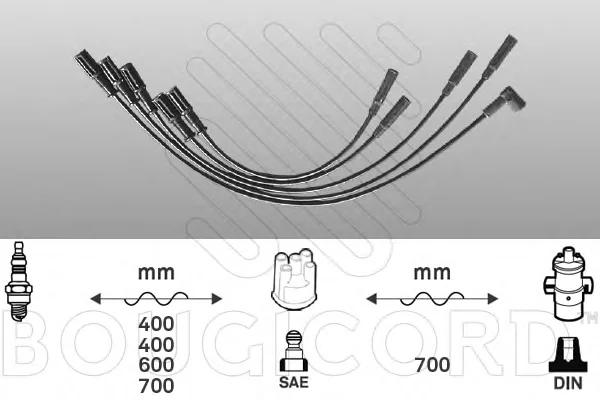 7277 BOUGICORD Высоковольтные провода (комплект проводов зажигания) (фото 1)