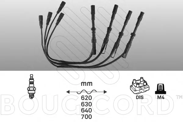 7423 BOUGICORD Высоковольтные провода (комплект проводов зажигания) (фото 1)