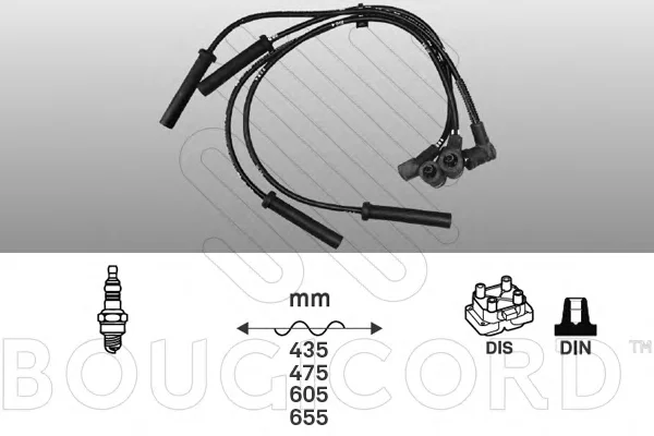 8002 BOUGICORD Высоковольтные провода (комплект проводов зажигания) (фото 1)