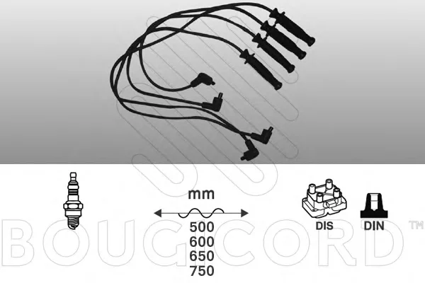 8111 BOUGICORD Высоковольтные провода (комплект проводов зажигания) (фото 1)