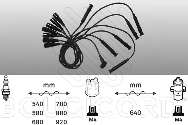 9225 BOUGICORD Высоковольтные провода (комплект проводов зажигания) (фото 1)