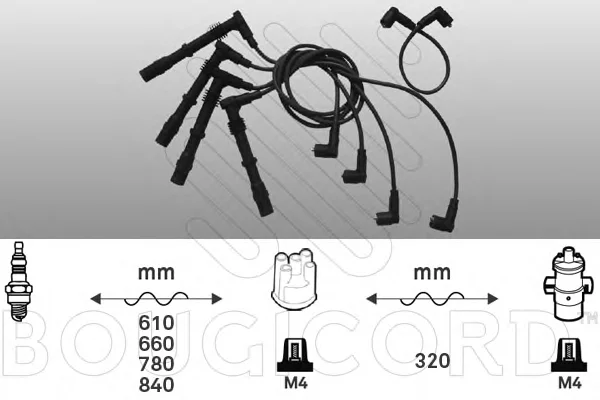 9235 BOUGICORD Высоковольтные провода (комплект проводов зажигания) (фото 1)