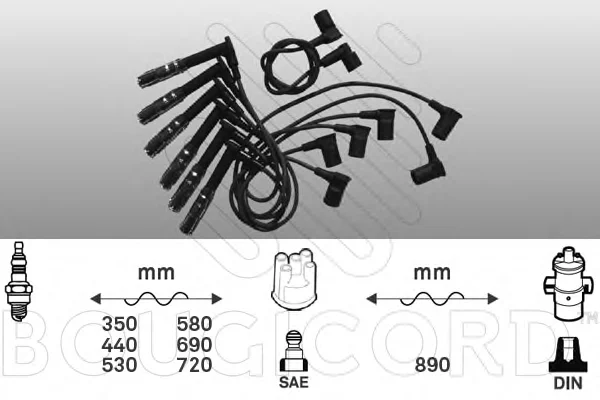 9514 BOUGICORD Высоковольтные провода (комплект проводов зажигания) (фото 1)