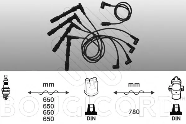 9828 BOUGICORD Высоковольтные провода (комплект проводов зажигания) (фото 1)
