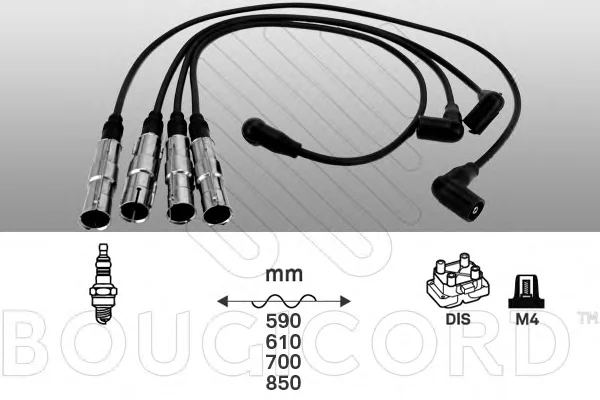 9875 BOUGICORD Высоковольтные провода (комплект проводов зажигания) (фото 1)