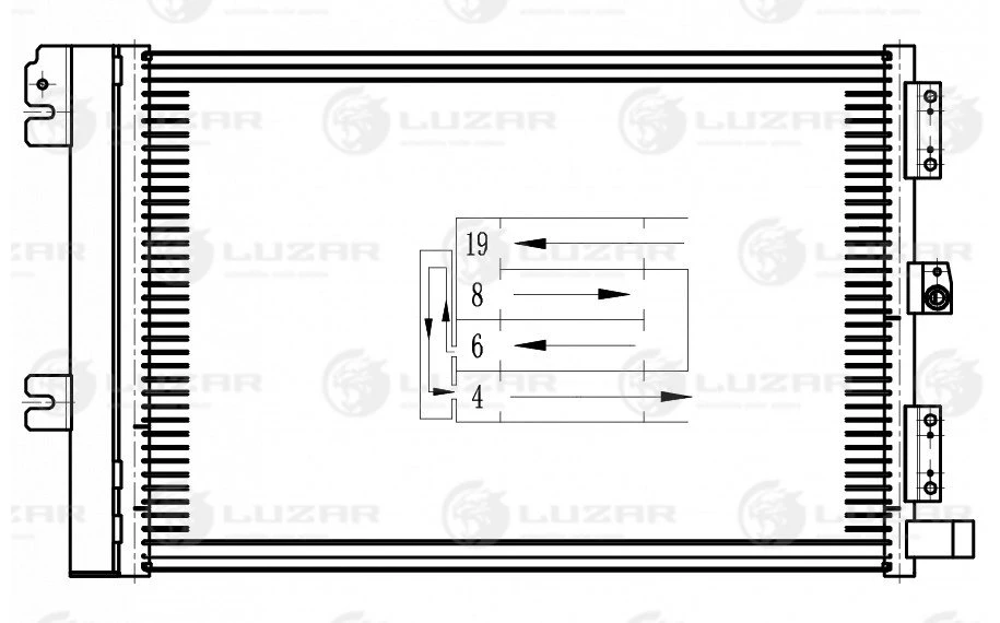 LRAC 0323 LUZAR Конденсатор, кондиционер (фото 8)