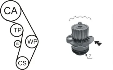 WPK-177405 AIRTEX Водяной насос + комплект зубчатого ремня (фото 1)