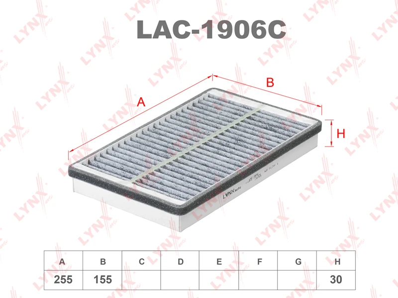 LAC-1906C LYNXAUTO Фильтр, воздух во внутренном пространстве (фото 2)