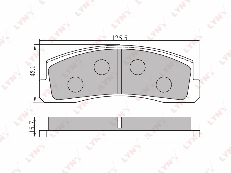 BD-4602 LYNXAUTO Комплект тормозных колодок, дисковый тормоз (фото 1)