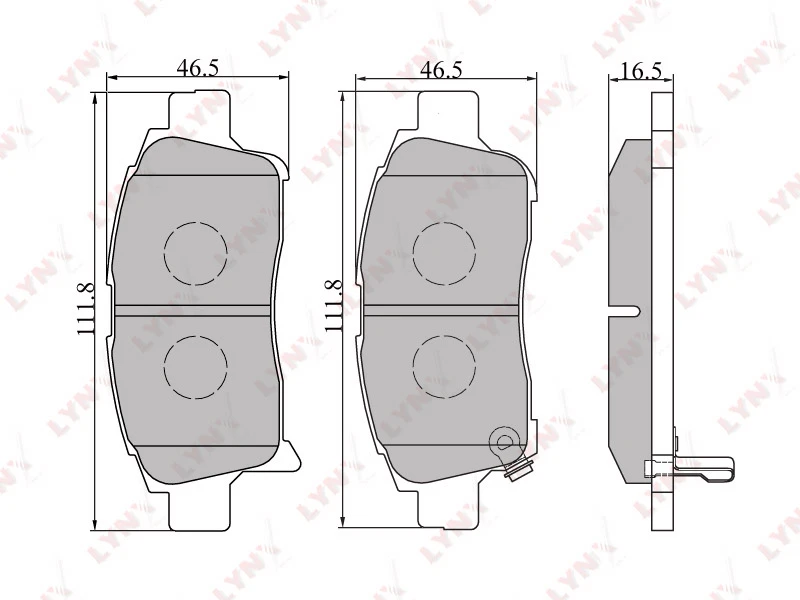 BD-7519 LYNXAUTO Комплект тормозных колодок, дисковый тормоз (фото 3)