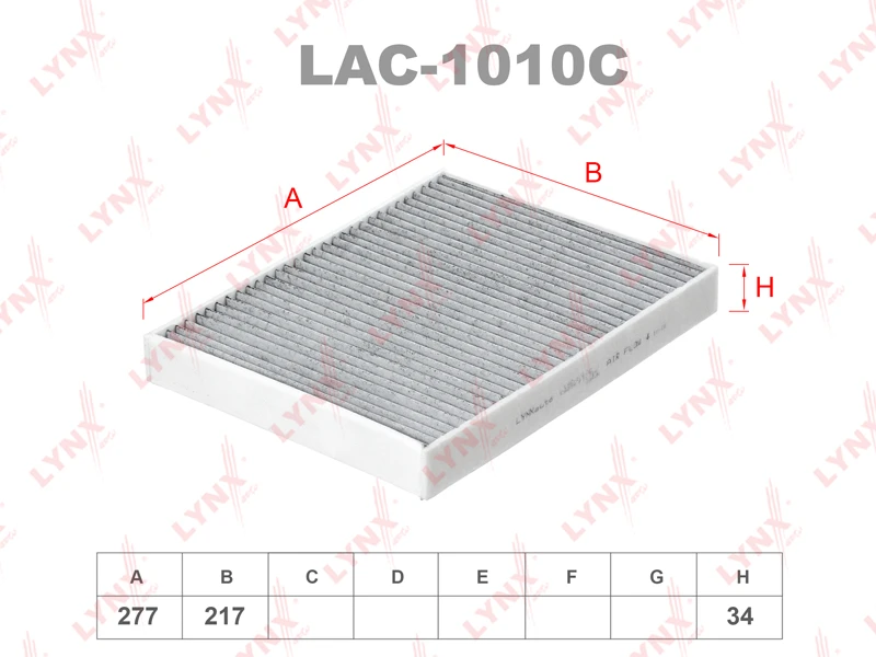 LAC-1010C LYNXAUTO Фильтр, воздух во внутренном пространстве (фото 2)