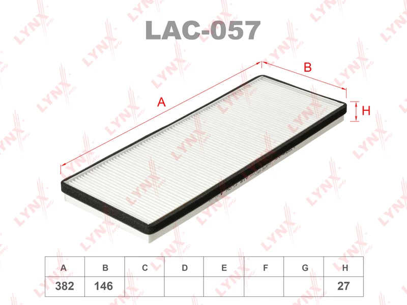 LAC-057 LYNXAUTO Фильтр, воздух во внутренном пространстве (фото 2)
