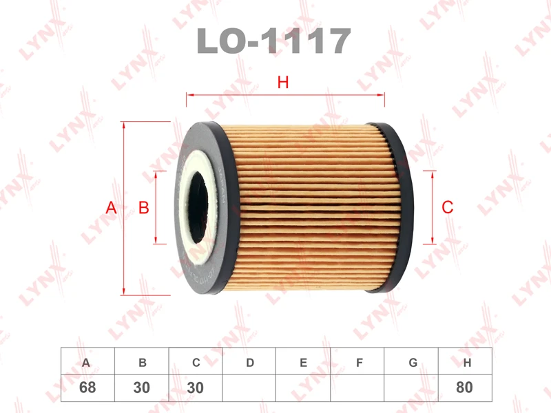 LO-1117 LYNXAUTO Масляный фильтр (фото 2)
