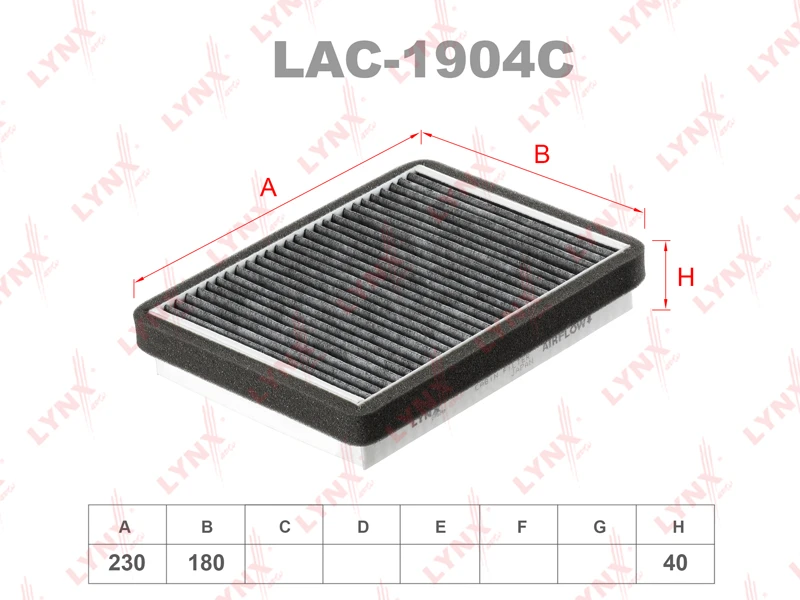 LAC-1904C LYNXAUTO Фильтр, воздух во внутренном пространстве (фото 2)