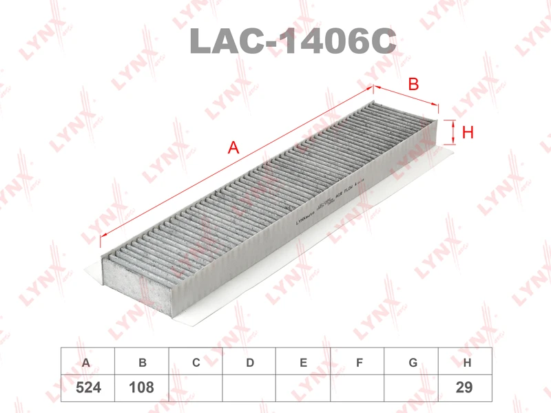 LAC-1406C LYNXAUTO Фильтр, воздух во внутренном пространстве (фото 2)