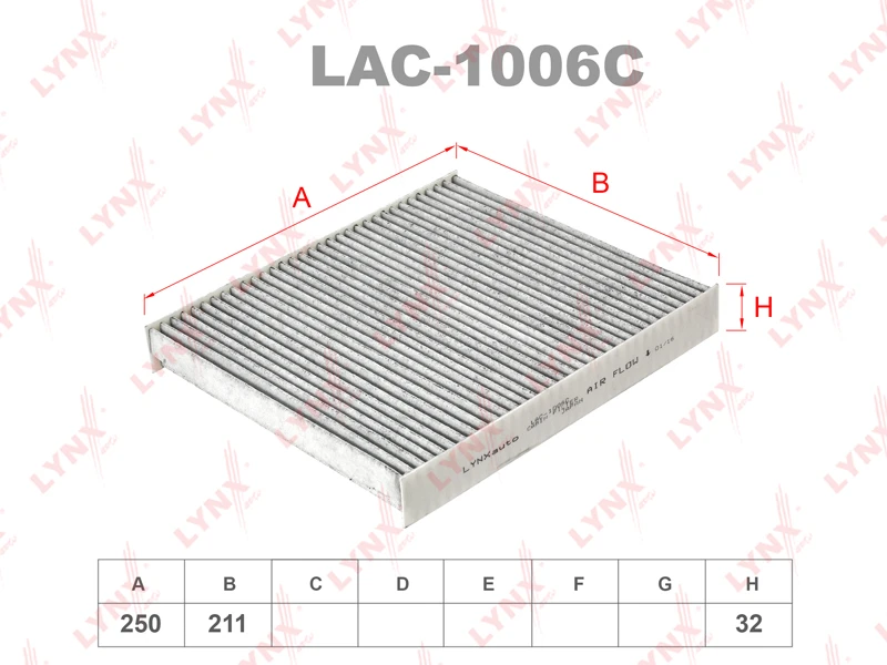 LAC-1006C LYNXAUTO Фильтр, воздух во внутренном пространстве (фото 2)