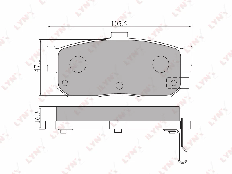BD-5702 LYNXAUTO Комплект тормозных колодок, дисковый тормоз (фото 3)