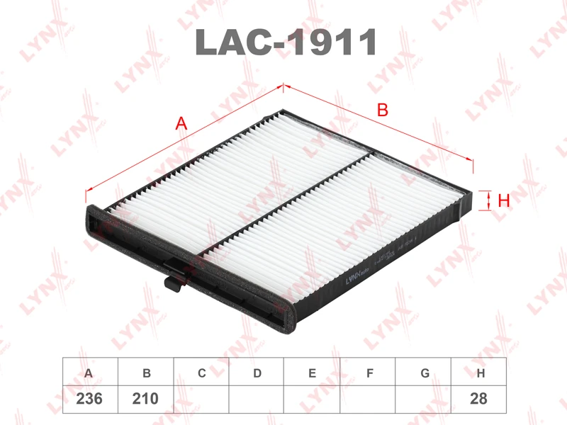 LAC-1911 LYNXAUTO Фильтр, воздух во внутренном пространстве (фото 2)