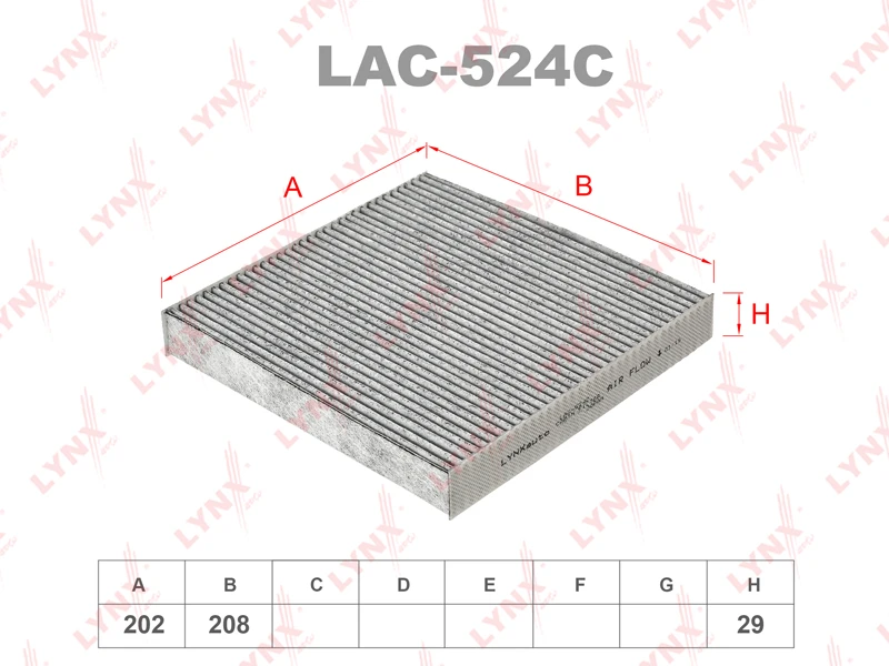 LAC-524C LYNXAUTO Фильтр, воздух во внутренном пространстве (фото 2)