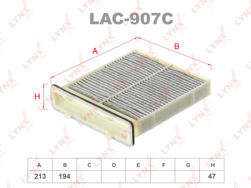 LAC-907C LYNXAUTO Фильтр, воздух во внутренном пространстве (фото 2)