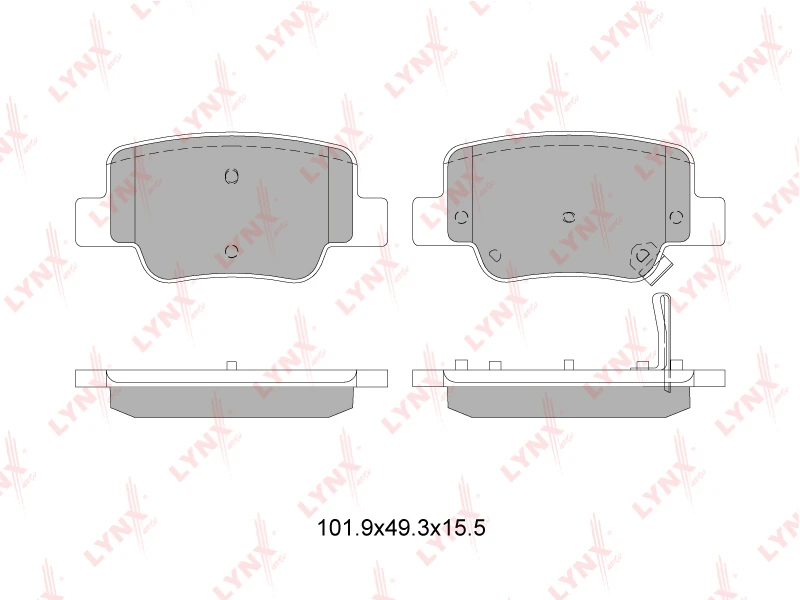 BD-7601 LYNXAUTO Комплект тормозных колодок, дисковый тормоз (фото 3)