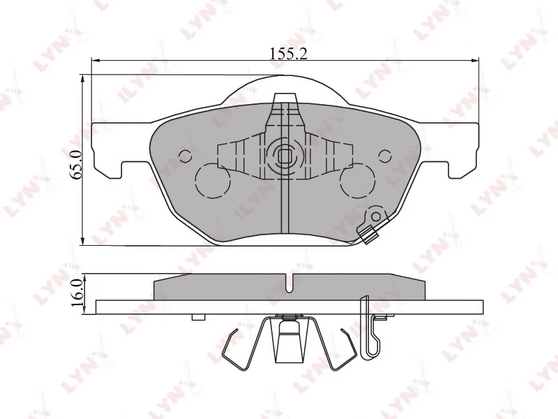 BD-3413 LYNXAUTO Комплект тормозных колодок, дисковый тормоз (фото 1)