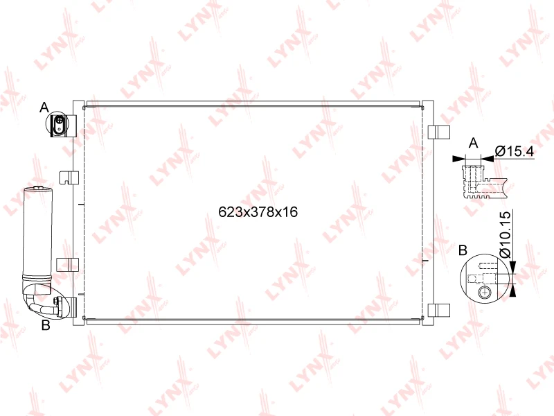 RC-0212 LYNXAUTO Конденсатор, кондиционер (фото 2)