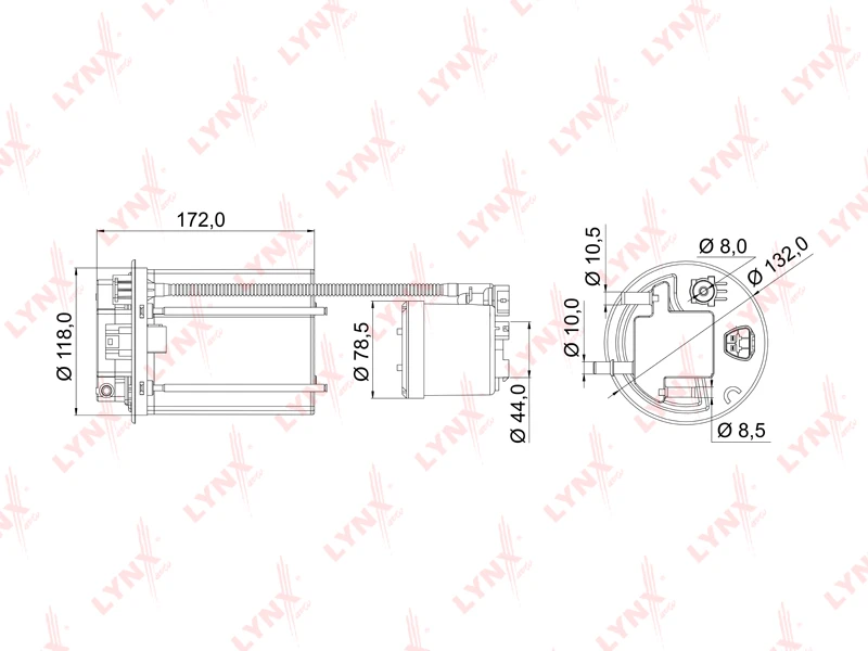 LF-985M LYNXAUTO Топливный фильтр (фото 3)
