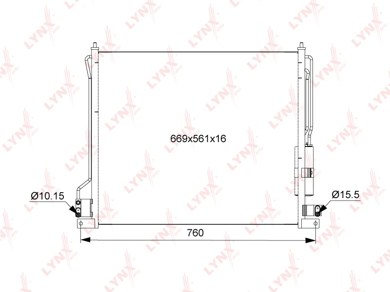 RC-0214 LYNXAUTO Конденсатор, кондиционер (фото 4)