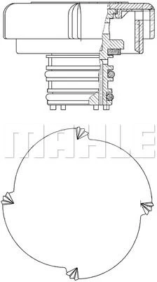 CRB 22 000P KNECHT/MAHLE Крышка, резервуар охлаждающей жидкости (фото 7)