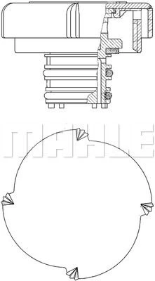 CRB 21 000P KNECHT/MAHLE Крышка, резервуар охлаждающей жидкости (фото 13)