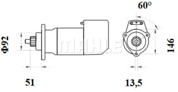 MS 537 KNECHT/MAHLE Стартер (фото 4)