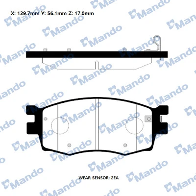 MPK29 MANDO Колодки дисковыепередние kia rio ii 1.4i/1.6i 16v/1.5crdi 05> (фото 1)