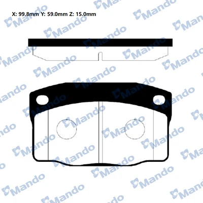 MPD02 MANDO Колодки дисковые передние daewoo nexia 1.5 94>/espero (фото 1)