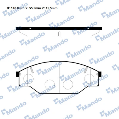 MPT02 MANDO Колодки дисковые передние toyota hilux 1.8 89-94/hiace 1.8-2.4d 83-89,vw taro 89> (фото 1)