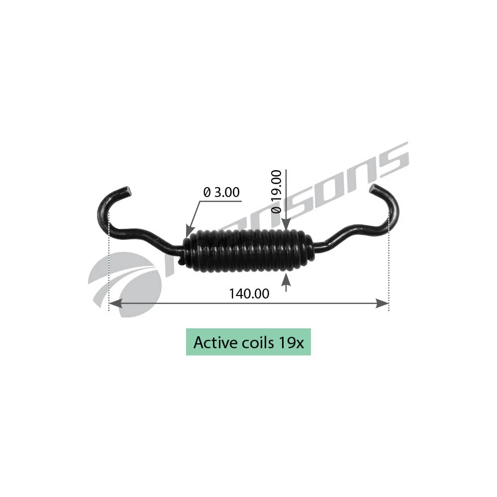 SPR008 MANSONS Пружина возвратная 142x19x5.0 ror (фото 1)