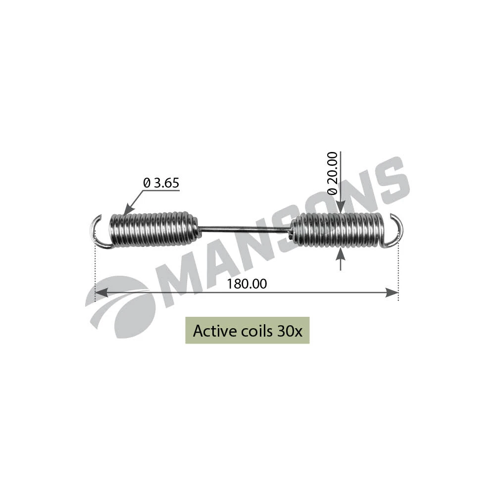 300.068 MANSONS Возвратная пружина колодки 180x20x3.6 bpw sn300 (фото 1)