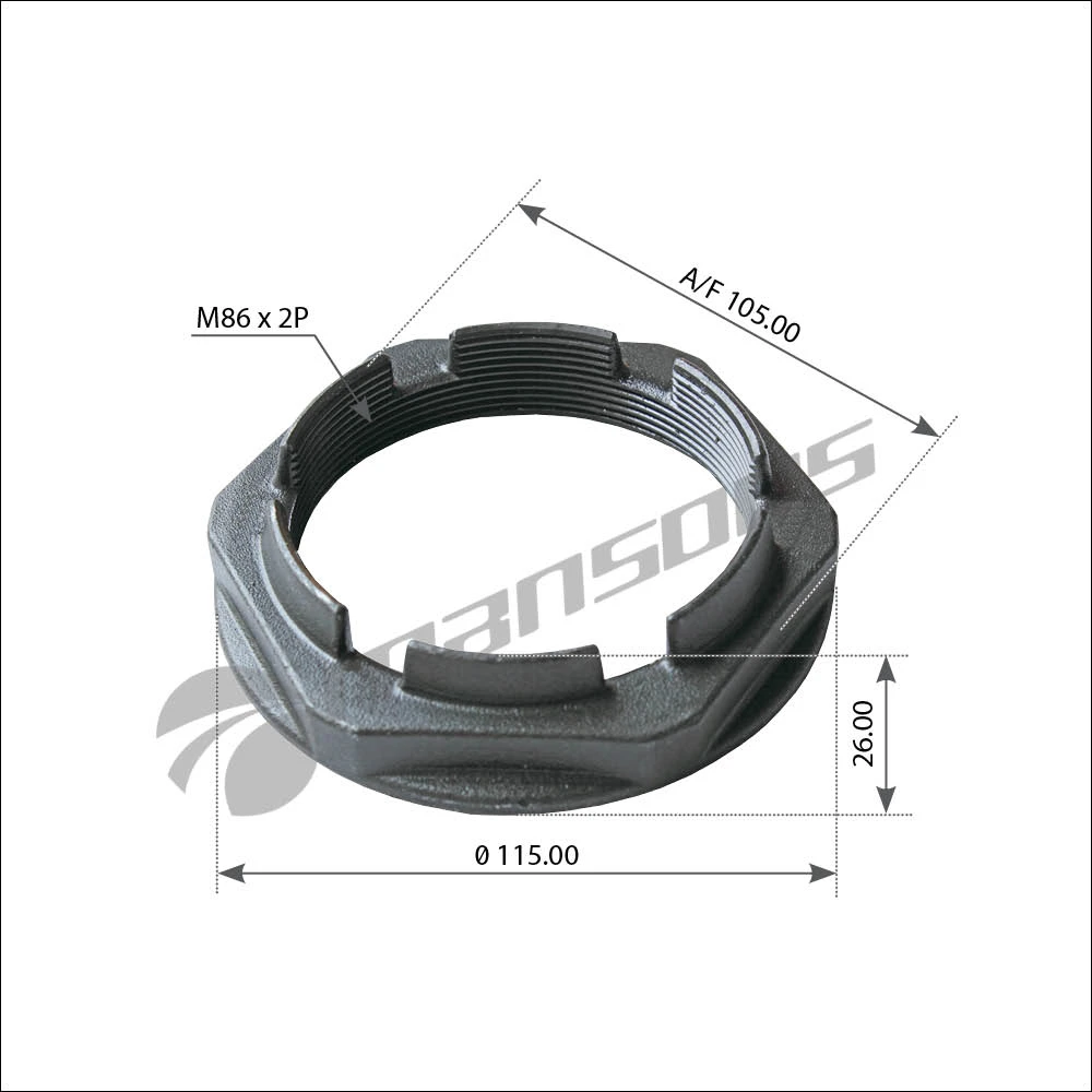 200.067 MANSONS Гайка ступицы задн. m86x2 daf 75cf/85cf/95xf (фото 1)