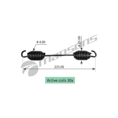 600.056 MANSONS Пружина возвратная 225x26x4.0 saf (фото 1)