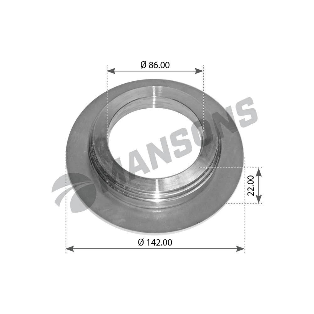 300539 MANSONS Кольцо ступицы металл шайба упорная d142xd86x22 bpw h/r 6.5-9t (фото 1)