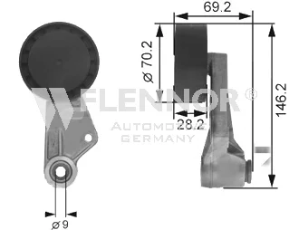 FS99182 FLENNOR Ролик натяжителя ручейкового (приводного) ремня (фото 1)