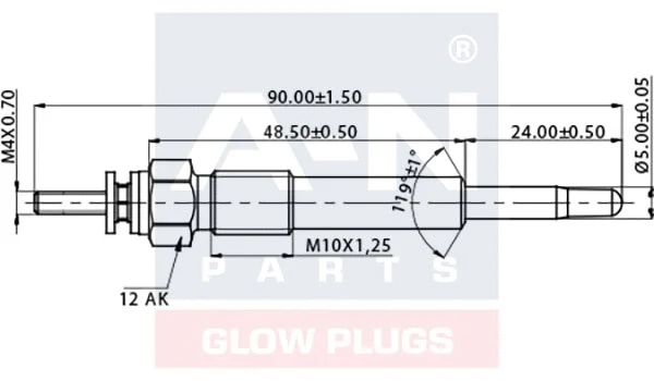 A-N088154 A-N PARTS Свеча накаливания (фото 1)