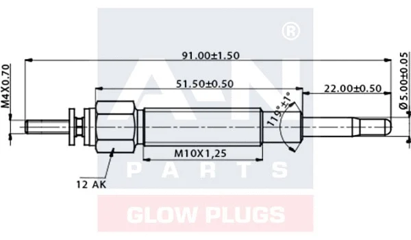 A-N092194 A-N PARTS Свеча накаливания (фото 1)