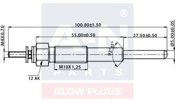 A-N095107 A-N PARTS Свеча накаливания (фото 1)