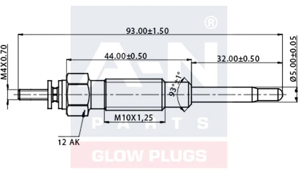 A-N096001 A-N PARTS Свеча накаливания (фото 1)
