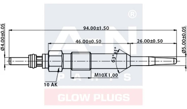 A-N097119 A-N PARTS Свеча накаливания (фото 1)