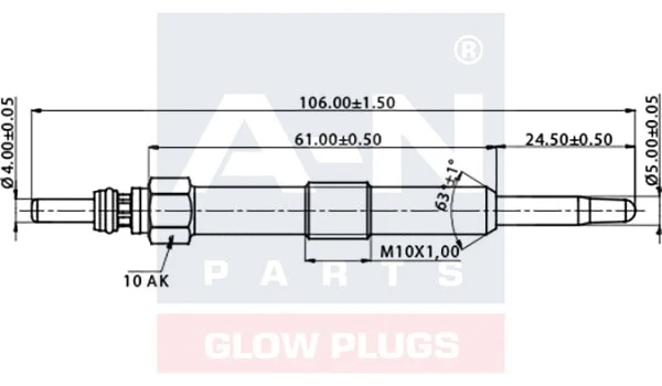 A-N106985 A-N PARTS Свеча накаливания (фото 1)
