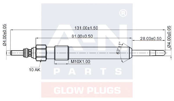A-N131010 A-N PARTS Свеча накаливания (фото 2)